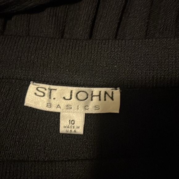 ST. JOHN black ribbed Santana knit fit & flare skirt - Picture 5 of 9